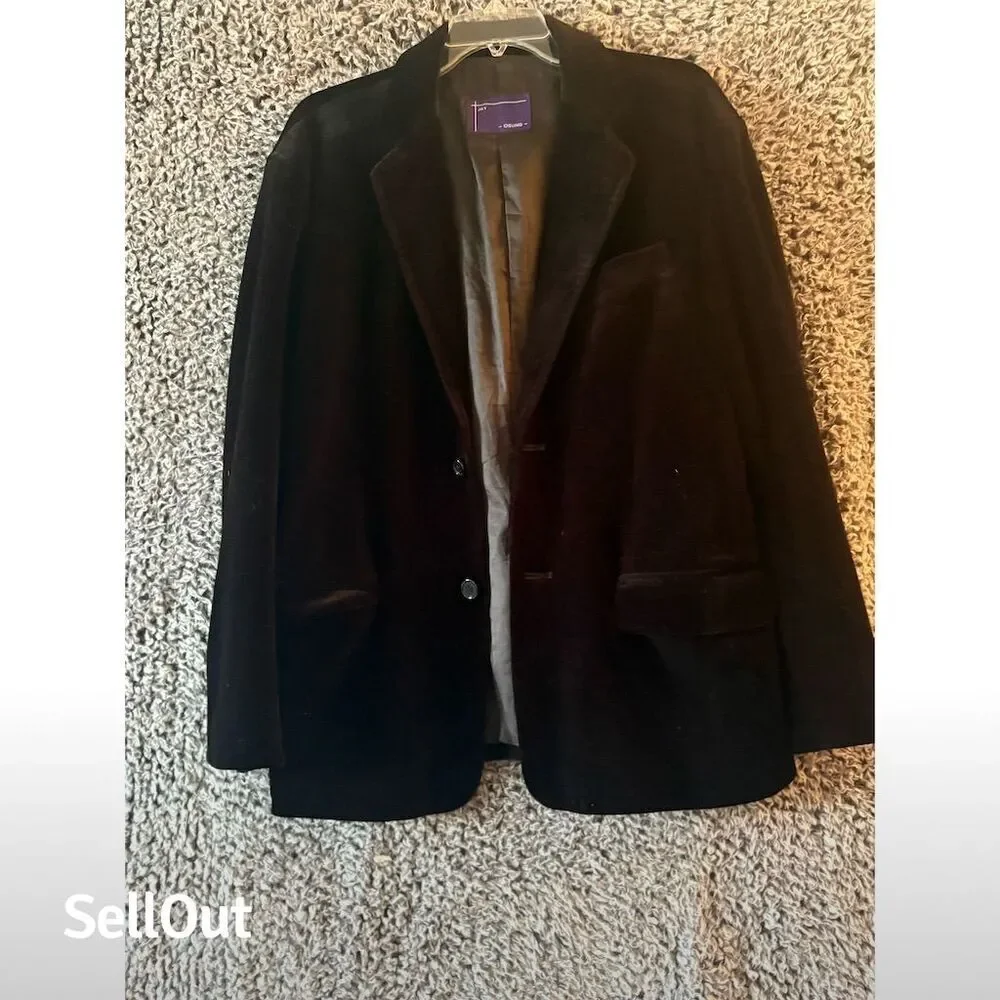 Men's Vintage Velvet Blazer Black Size M Formal